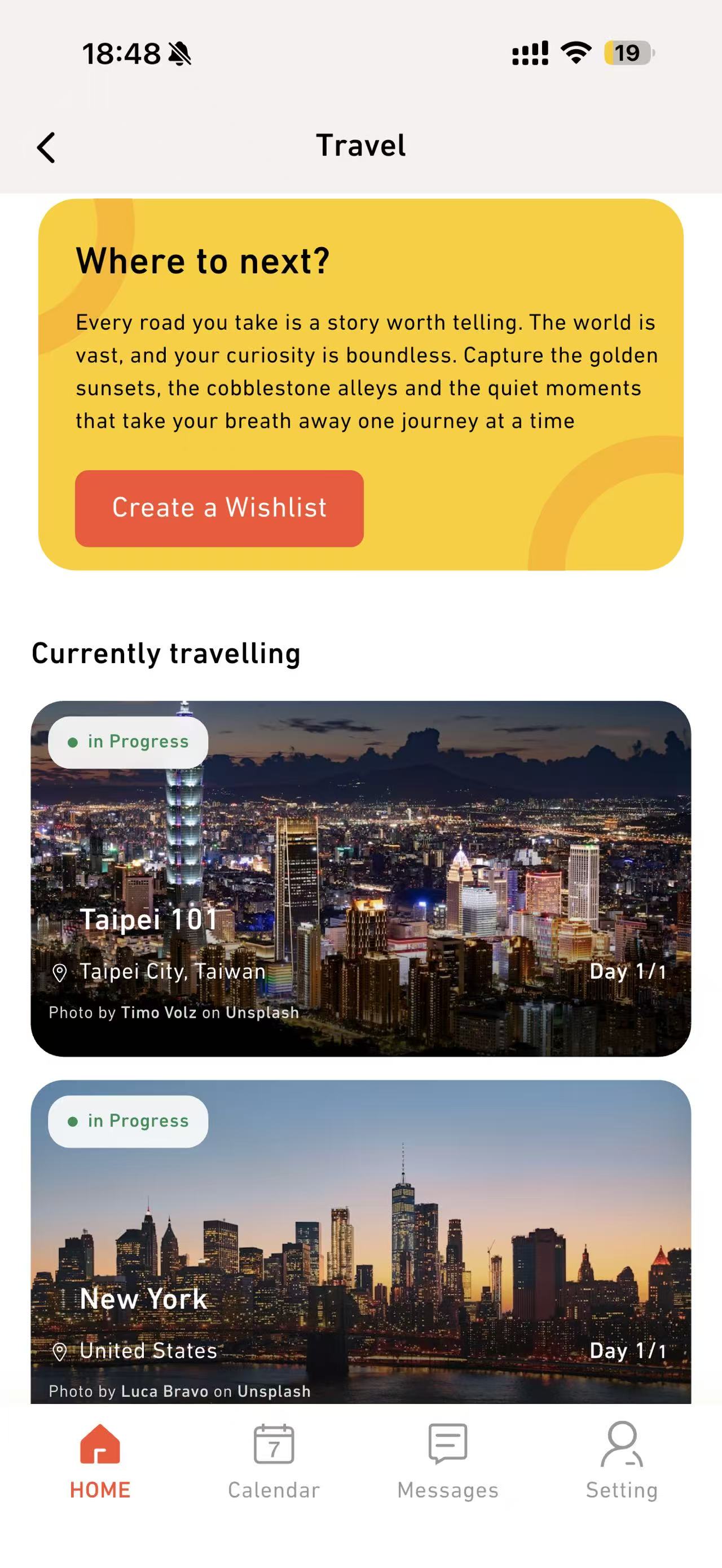 mallow.ai travel planning screen